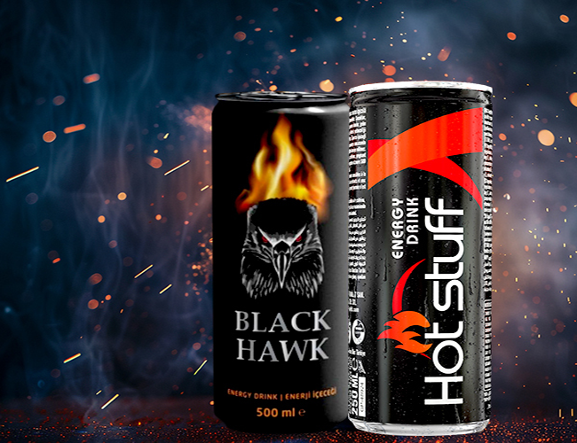 Black Hawk and Hot Stuff energy drinks offering bold flavours and intense energy boosts.